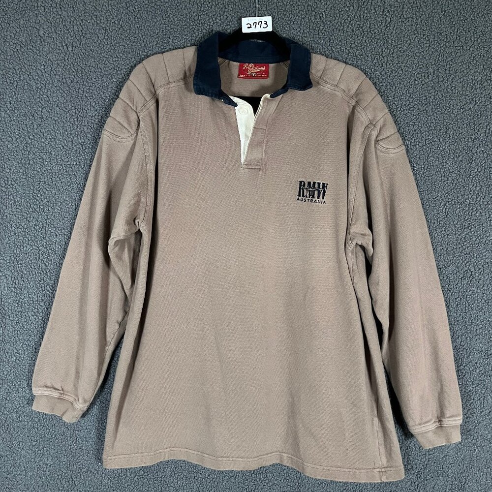 R.M.Williams Rugby Jumper Polo Shirt - Men's Size XL - Tan
